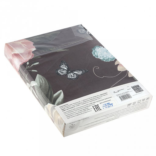 Постельное белье, комплект 1,5 спальный Эсмеральда 3 предмета: пододеяльник 145х215см, простыня 150х220см, 1 наволочка 50х70см с клапаном-запахом, полисатин 95г/м2, упаковка классическая ПВХ 32х41см, Домашняя мода (Россия) фото 3