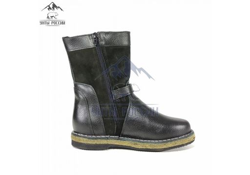 Монголки детские черные, войлочная подошва