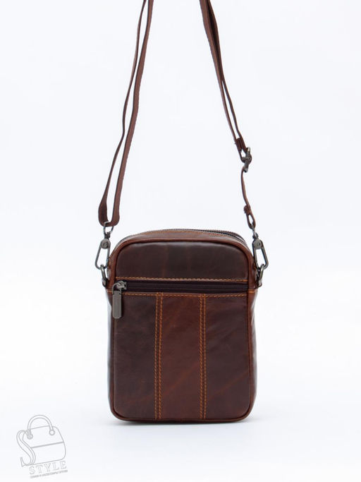 Сумка мужская кожаная 8612S brown Fuzhiniao
