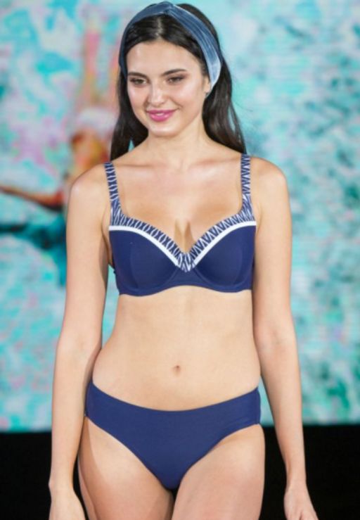 -72% БЮСТГАЛЬТЕР КУПАЛЬНЫ Milavitsa 470125/755 синий с белым  фото 2