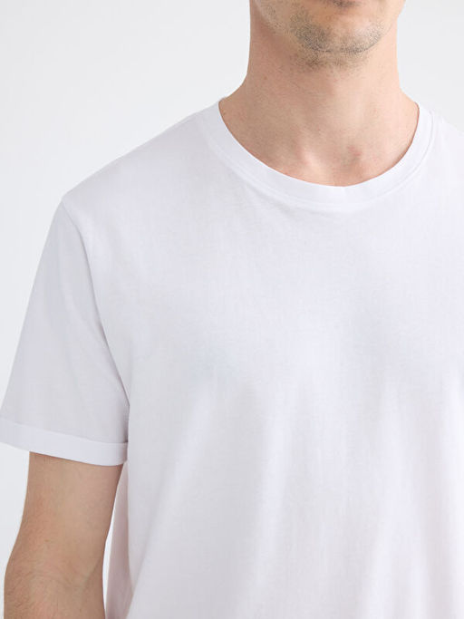 Slim Fit Bisiklet Yaka Erkek Ti??rt