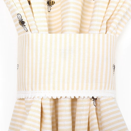 Шторы для кухни Доляна «Пчёлки», 150×180 см - 2 шт., рогожка 164 г/м², 100% хлопок