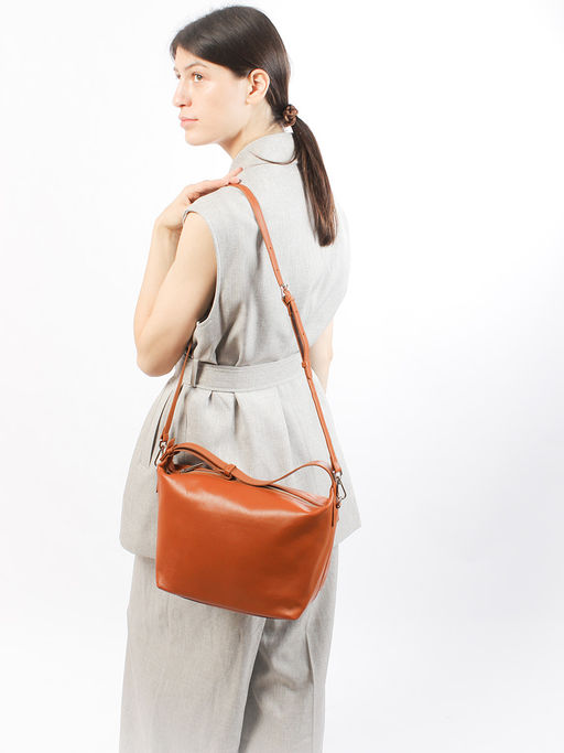 LACCOMA сумка НИ1107-рыжий натуральная кожа фото 4