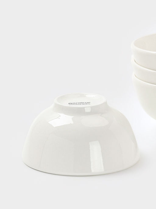 Салатники Доляна White Label, набор 4 шт., 400 мл, фарфор, белые