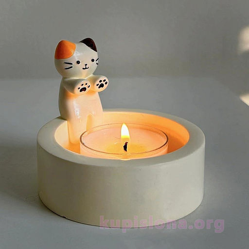 Подсвечник Cat by the fire - Купи слона фото 3
