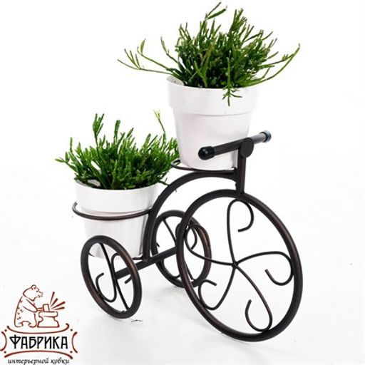 Подставка для цветов на подоконник Велосипед 41-041B на 2 цветка - Фабрика интерьерной ковки фото 3