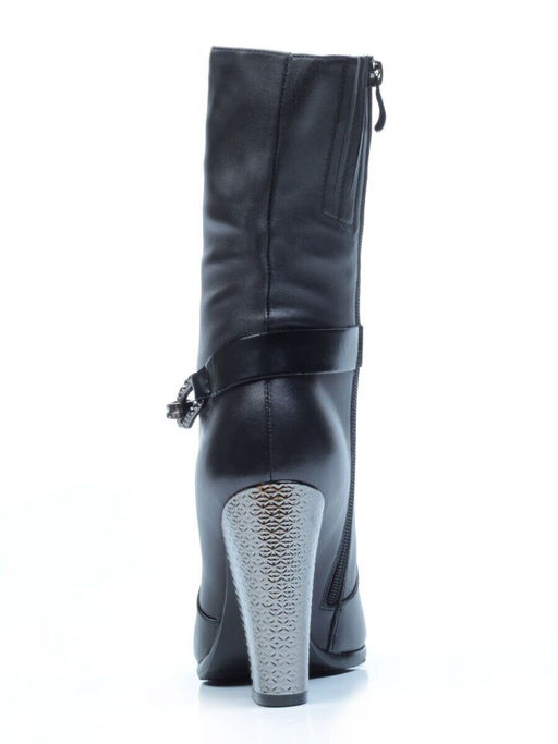 YF189-060M BLACK Полусапоги зимние женские (натуральная кожа, натуральный мех (еврозима))