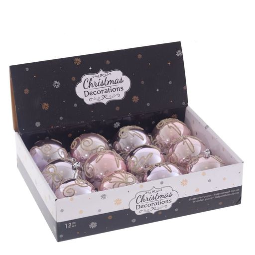 Набор из 12шт Украшение новогоднее "Шар", D 8 см, L35 W27 H8,5 см