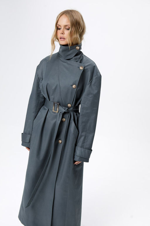 Плащ Pirs 6214 серо-бирюзовый фото 5