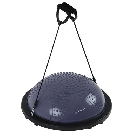 Полусфера BOSU гимнастическая ONLYTOP, массажная, с насосом, 58×25 см, серая