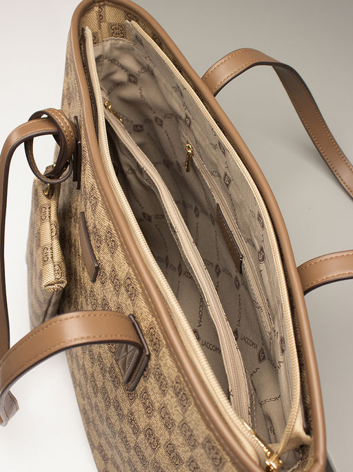 LАСCOMA сумка А567-шахматы-бежевый-коричневый эко кожа-канва - Laccoma фото 7