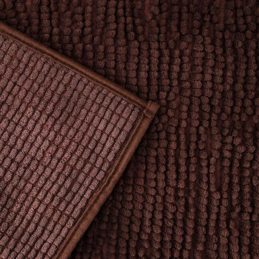 Штора для ванной с ковриком «Комфорт», штора 180×180 см, ковёр 40×60 см, коричневые