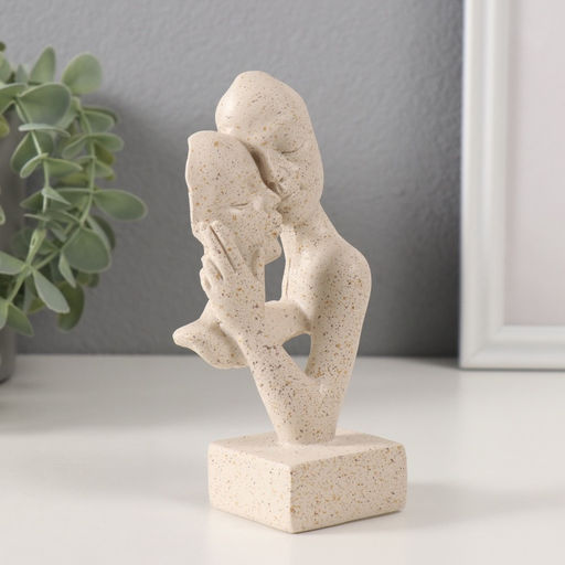 Бюст фигурка полистоун Влюблённые, белый в крапинку, 7.5?5?14.5 см