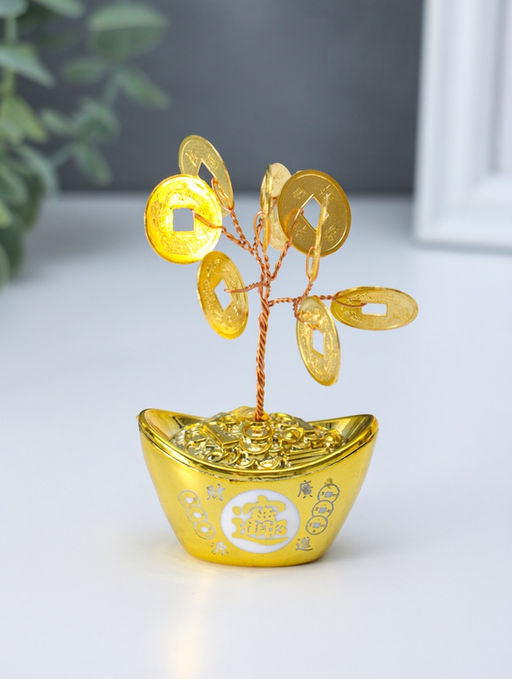 Денежное дерево декоративное «Сувенир бонсай. Слиток золота», 9 монет, 3.3×5×8 см