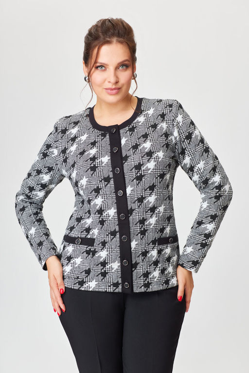 Жакет ДаЛи 333Ф черно-белая гусиная лапка