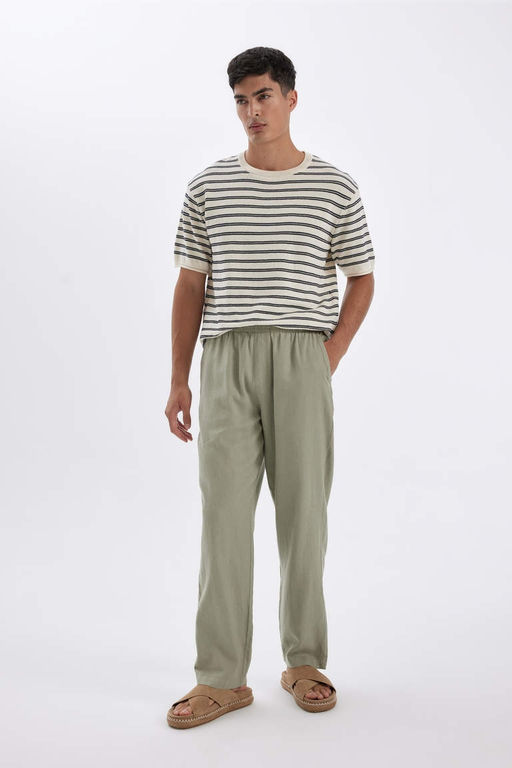 Узкие льняные брюки Relax Fit - Defacto фото 2