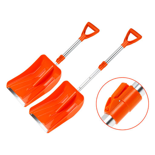 Лопата снеговая автомобильная п/эт. цветная, оцинк.накл., разборн., телескоп.ал.чер.,ручка 240х340мм