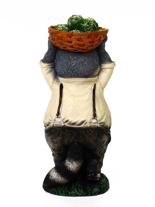 Садовая фигура из полистоуна «Енот с капустой», 12×11×29 см