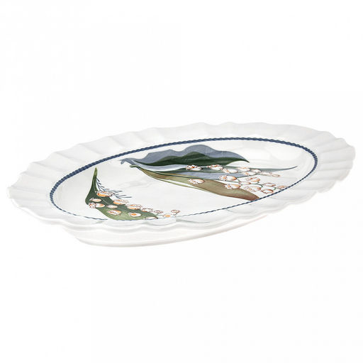 Ландыши Блюдо овальное фарфоровое 317х196х32мм, с деколью, волнистый край, в индивидуальной коробке (Китай) - Домашняя мода фото 2