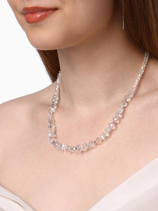 Колье Крошка блеск, радужное в серебре, 40 см