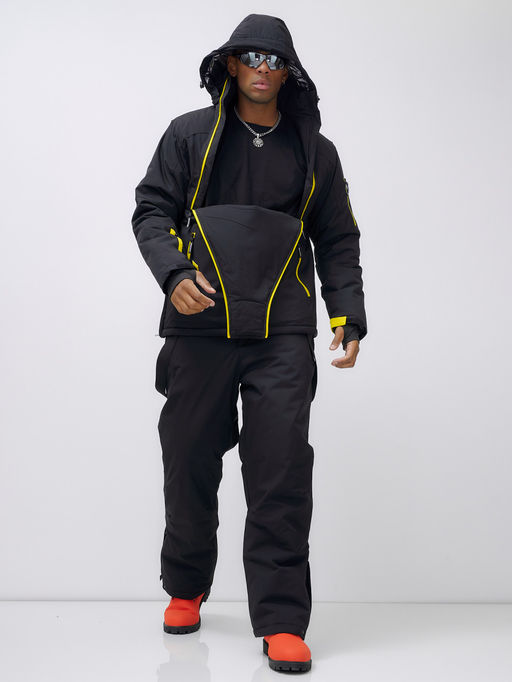 Горнолыжный костюм анорак мужской зимний черного цвета 389Ch - Leifensh фото 25