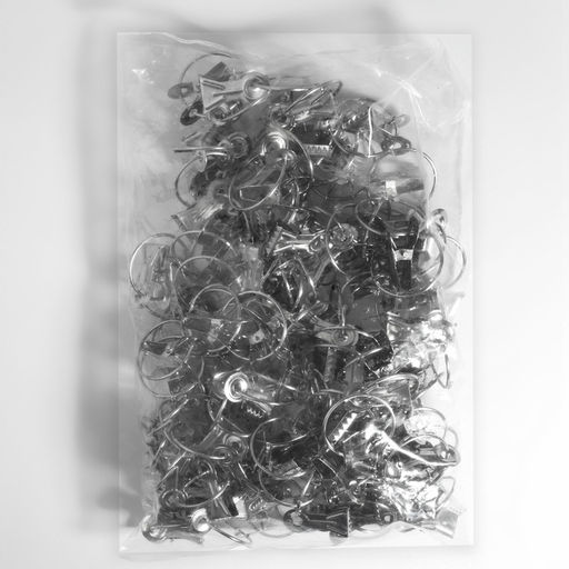 Цена за 100 шт. Кольцо для карниза, с зажимом, d = 32/36 мм, цвет серебряный, цена за 1 штуку