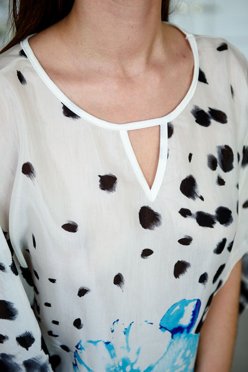 Туника женская из шелка Ариша васильковый