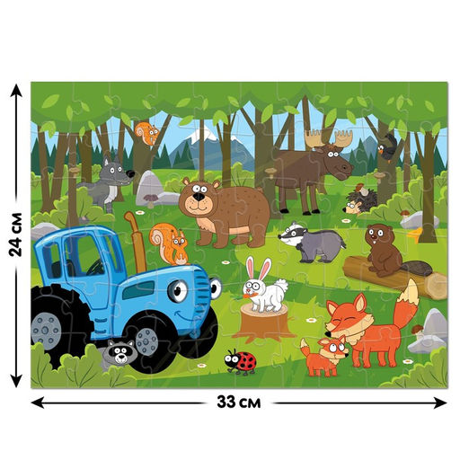 Пазл В лесу, Синий трактор, 60 элементов  фото 2