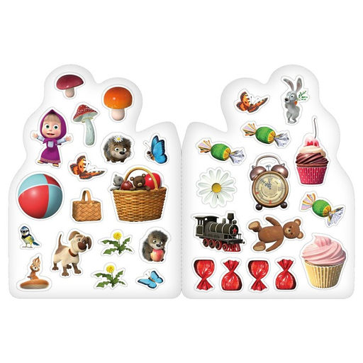 Раскраска с наклейками Поиграй со мною, 12 стр., Маша и Медведь  фото 7