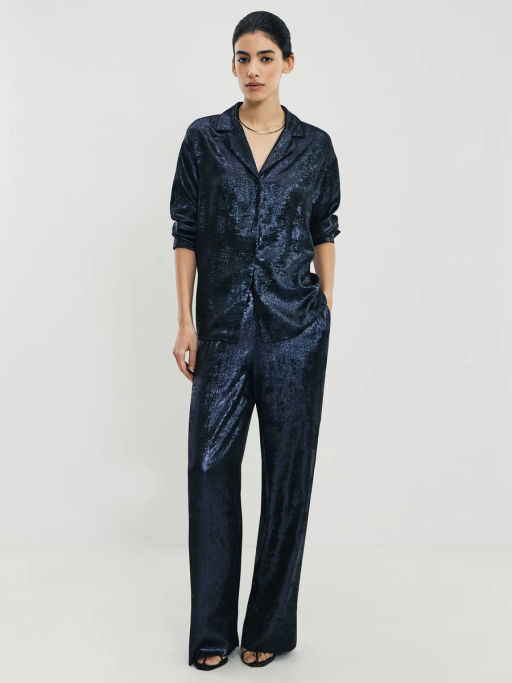 Прямые брюки из блестящей ткани / Zarina