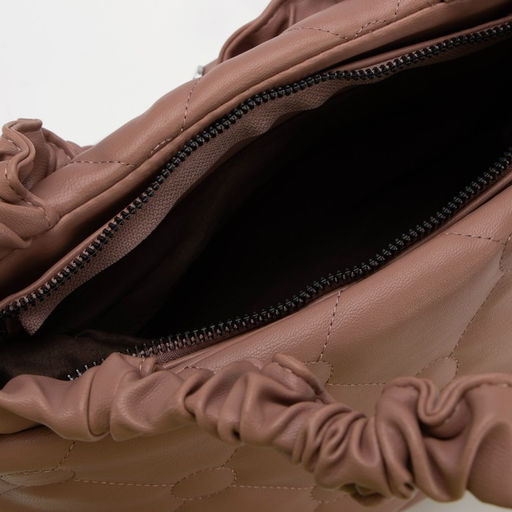 Сумка-тоут на молнии, длинный ремень, цвет пудра - Simaland фото 3