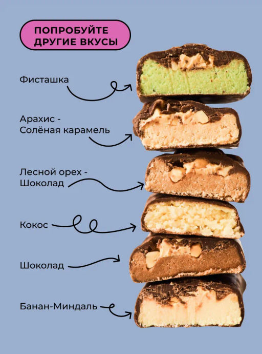 Цена за 16 штук. Батончик протеиновый Bite Банан-миндаль 50г - Take a Bite фото 9