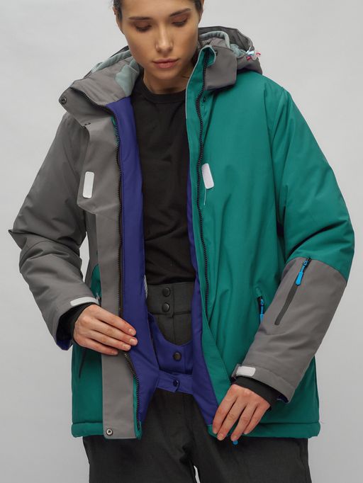 Горнолыжный костюм женский большого размера темно-зеленого цвета 02278TZ - Chunmai фото 14