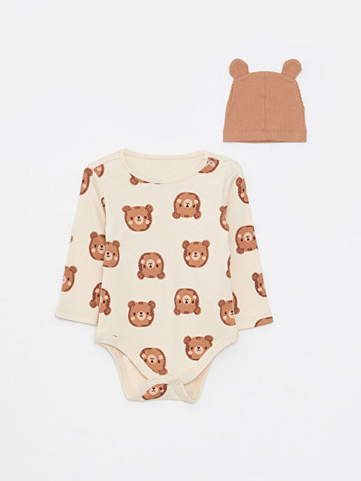 Bisiklet Yaka Uzun Kollu Bask?l? Erkek Bebek 3l? Tak?m - Waikiki фото 2