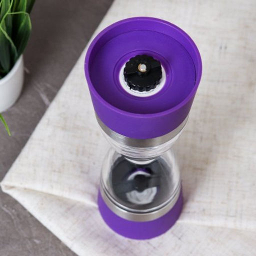 Мельница для специй и соли 20 см / TY-47 /уп 50/ сиреневая механическая - ГалеонТрейд фото 3