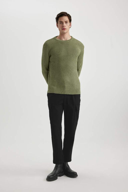 Standart Fit Normal Kesim Bisiklet Yaka Triko Kazak - Defacto фото 6