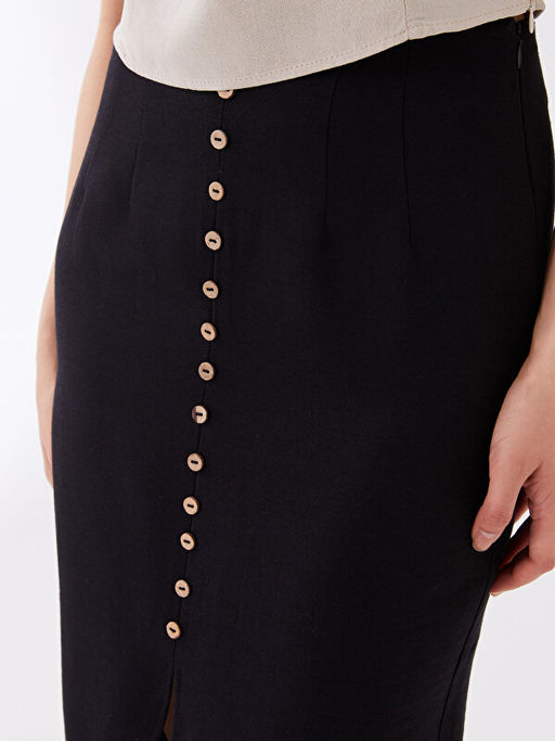 Kad?n Beli Fermuarl? D?z Kalem Etek