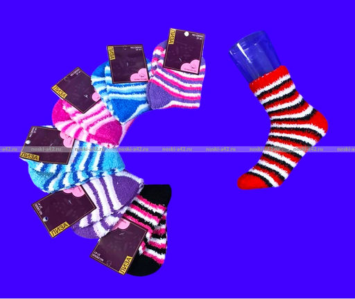 Цена за 12 пар. Термоноски женские "травка" полосатая