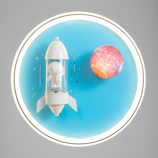 Светильник "Ракета в космосе" LED 48Вт Е27 бело-синий 47х47х15 см