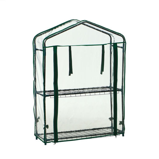 Парник-стеллаж, 2 полки, 93×22×69 см, металлический каркас d=12 мм, чехол плёнка 80 мкм, Greengo