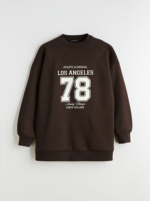 Los Angeles Bask?l? Kad?n Kal?n Sweatshirt Tunik