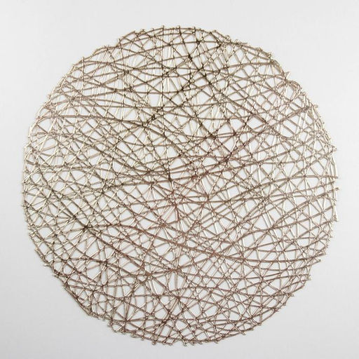 Набор салфеток сервировочных на стол Доляна Паутинка, d=38 см, 4 шт, цвет золотой  фото 4