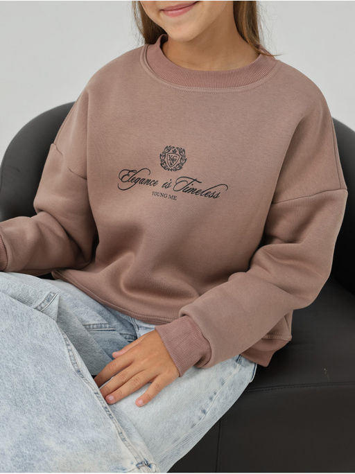 Свитшот Начес Элегант Какао Девочка - София фото 10