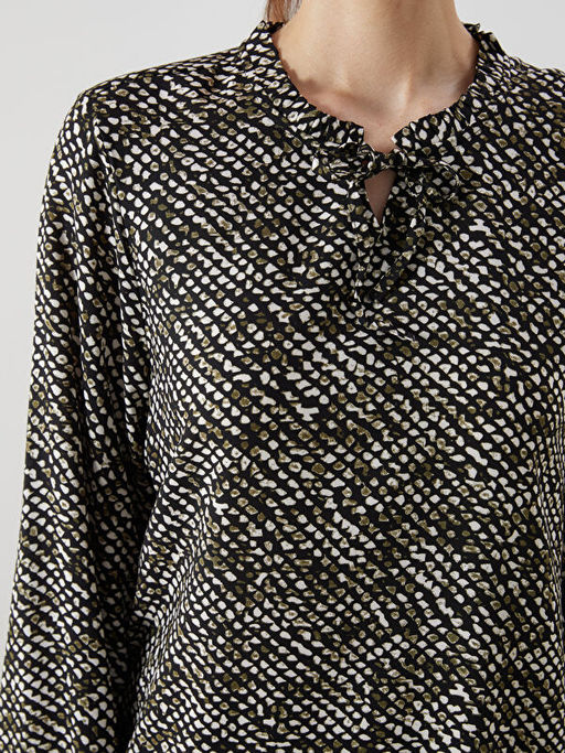 Ba?lamal? Yaka Desenli Bluz