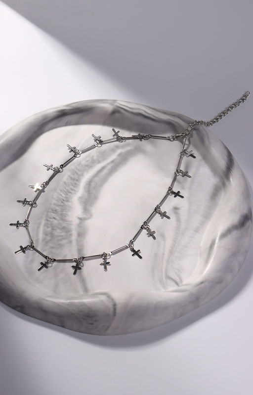 Чокер «Металлика» крестики, цвет серебро, L=30 см
