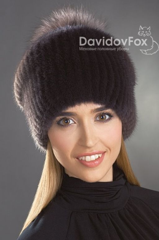 Шапка Буратино норка кофе градэ