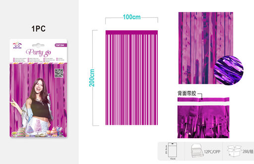 Праздничный занавес, дождик для фотозоны "Rain", fuchsia (100*200 см)