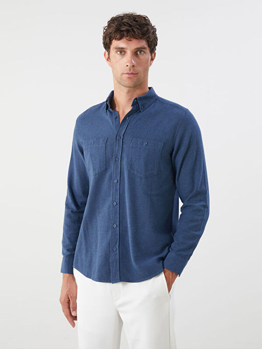 Regular Fit Uzun Kollu Gabardin Erkek G?mlek