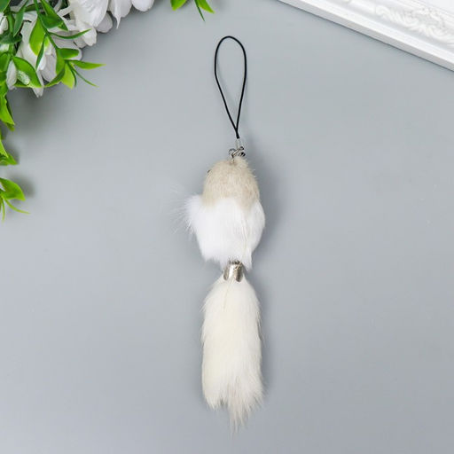 Цена за 12 шт. Брелок для ключей на подвеске Пушистик. Мышонок белый, на сумку, рюкзак, 8.5?3.5?3.5 см, МИКС - Simaland фото 3