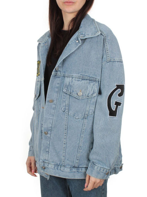 5803 LT. BLUE Куртка джинсовая женская оверсайз - Fashion фото 9